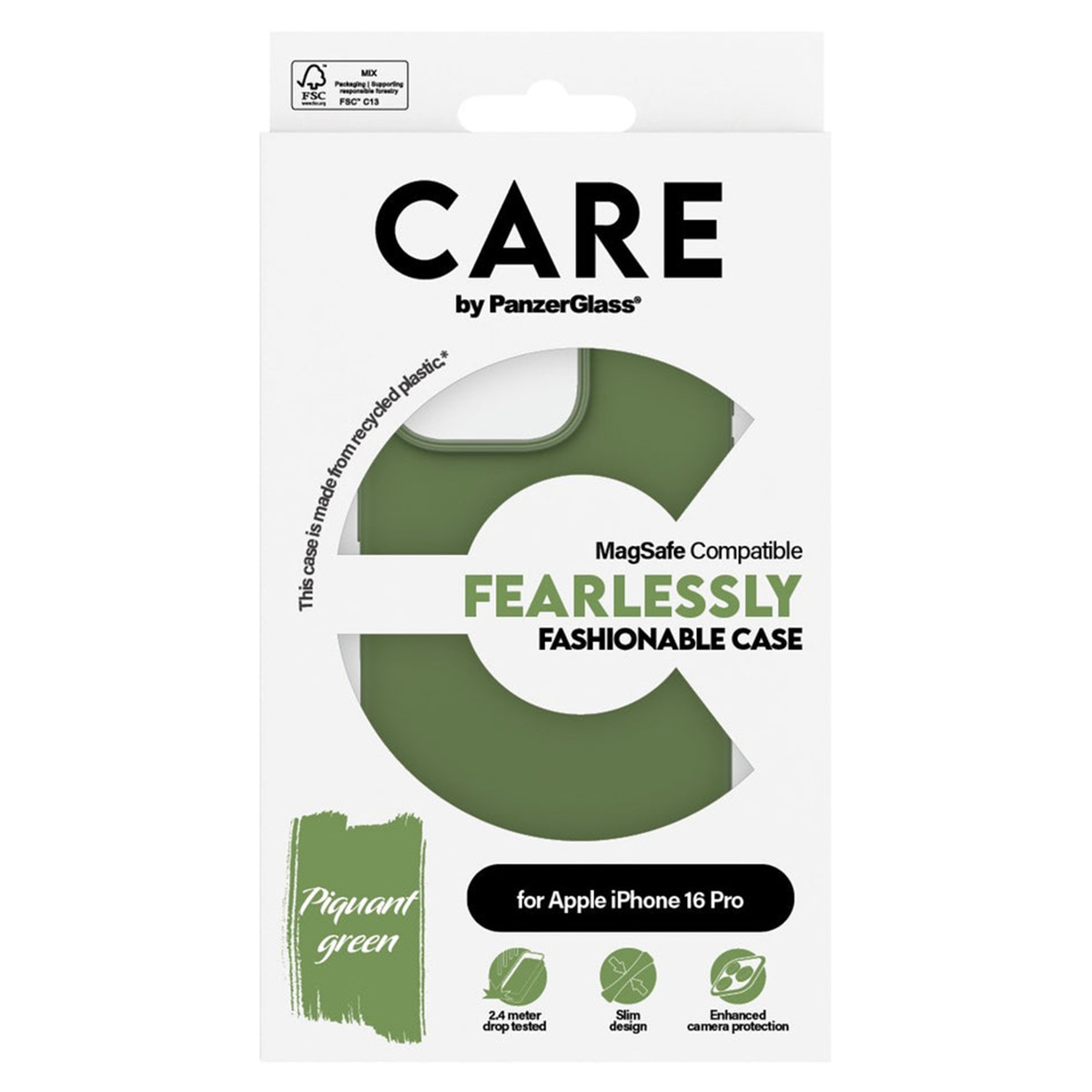 CARE by PanzerGlass Fashion Backcover MagSafe Apple iPhone 16 Pro - Groen