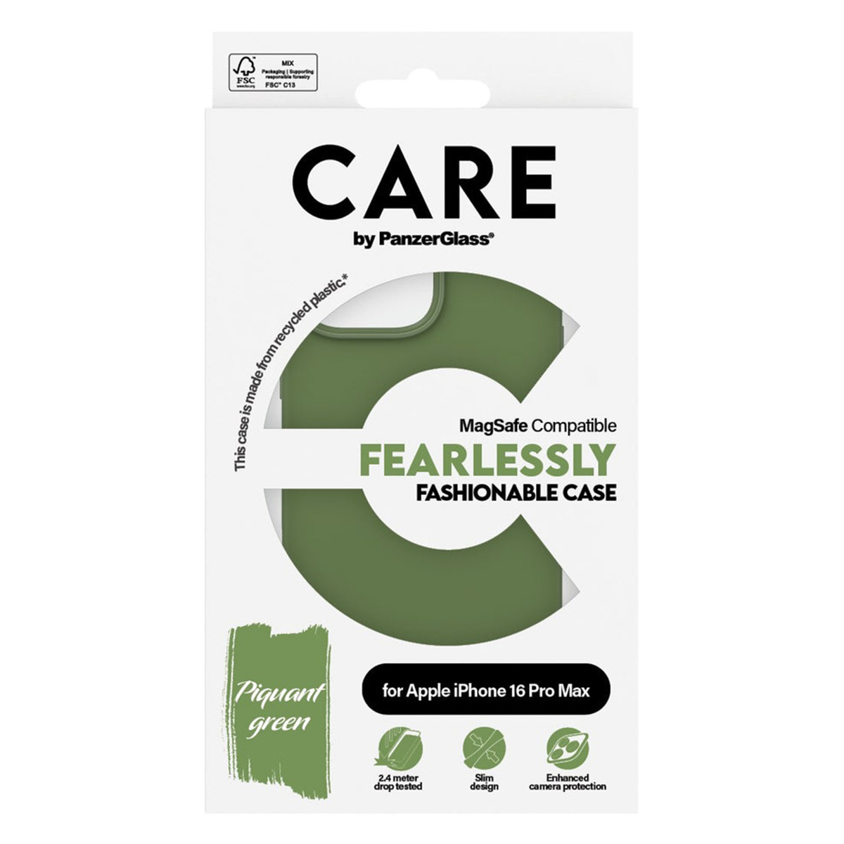 CARE by PanzerGlass Fashion Backcover MagSafe Apple iPhone 16 Pro Max - Groen