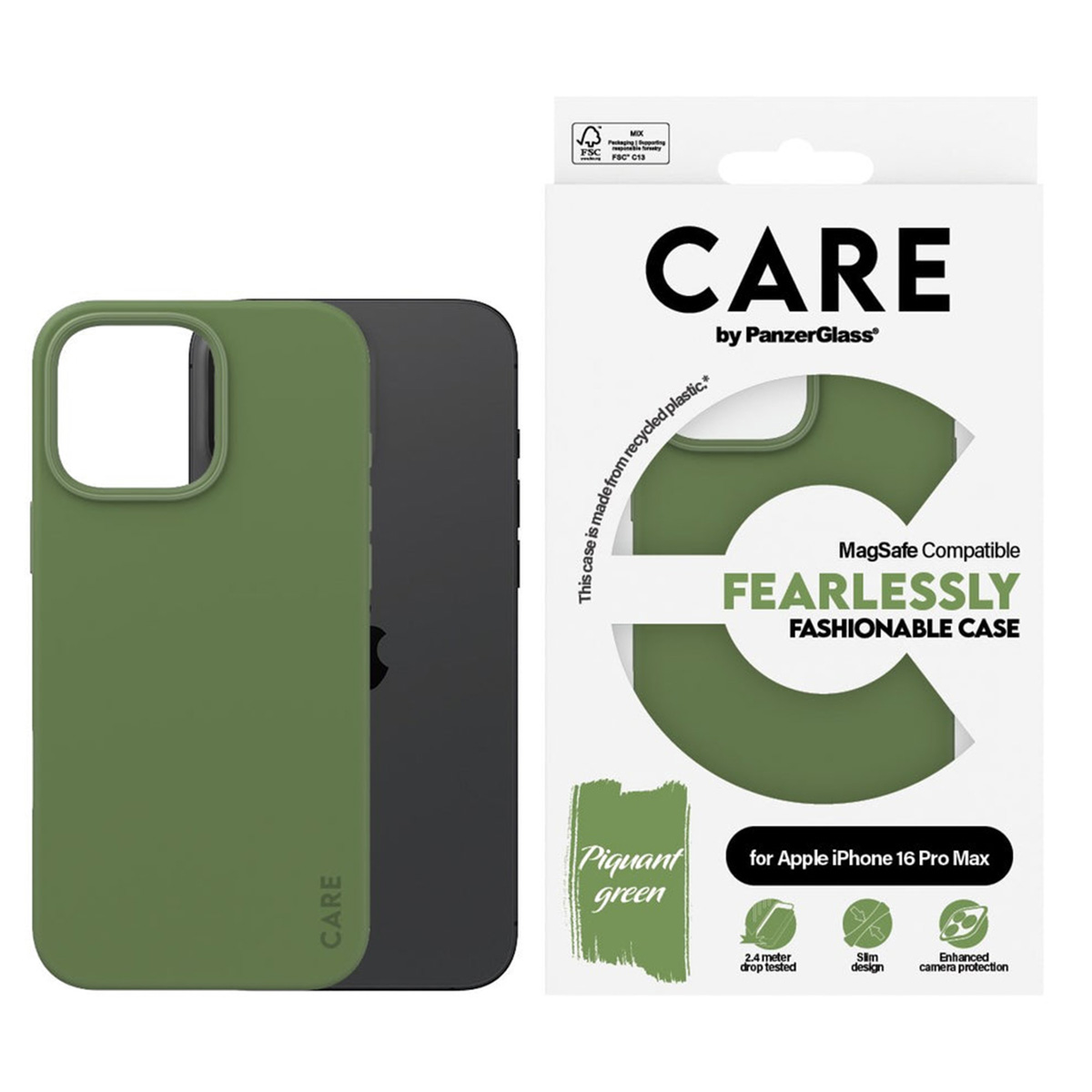 CARE by PanzerGlass Fashion Backcover MagSafe Apple iPhone 16 Pro Max - Groen