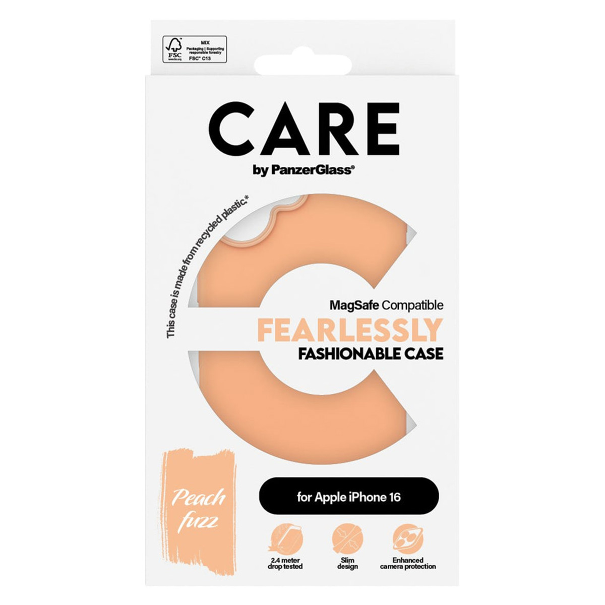 CARE by PanzerGlass Fashion Backcover MagSafe Apple iPhone 16 - Peachy