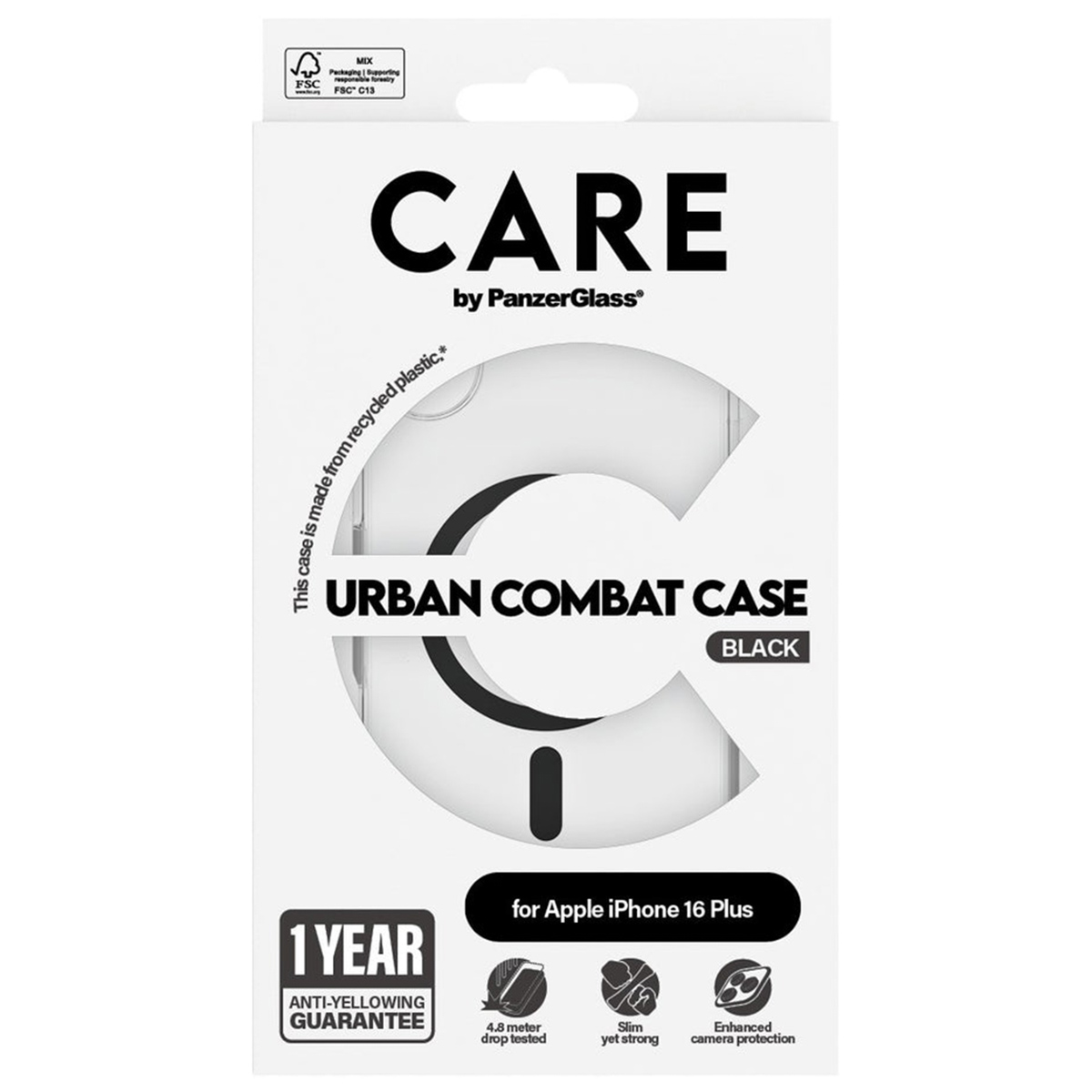 CARE by PanzerGlass Urban Combat Case MagSafe Apple iPhone 16 Plus- Transparant / Blauw