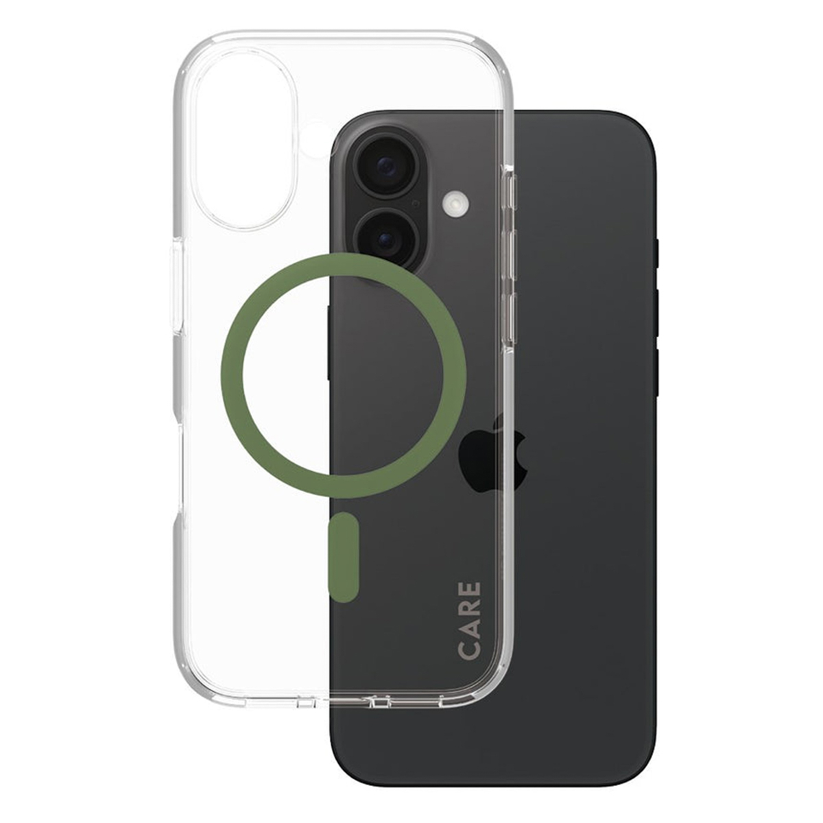 CARE by PanzerGlass Urban Combat Case MagSafe Apple iPhone 16 - Transparant / Groen