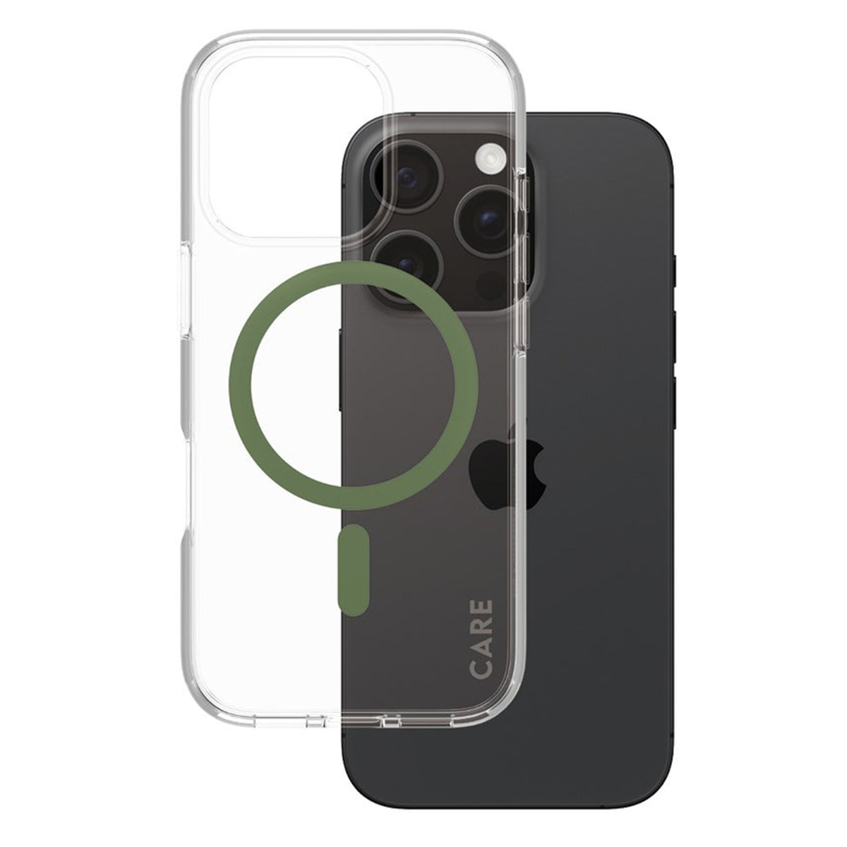 CARE by PanzerGlass Urban Combat Case MagSafe Apple iPhone 16 Pro - Transparant / Groen