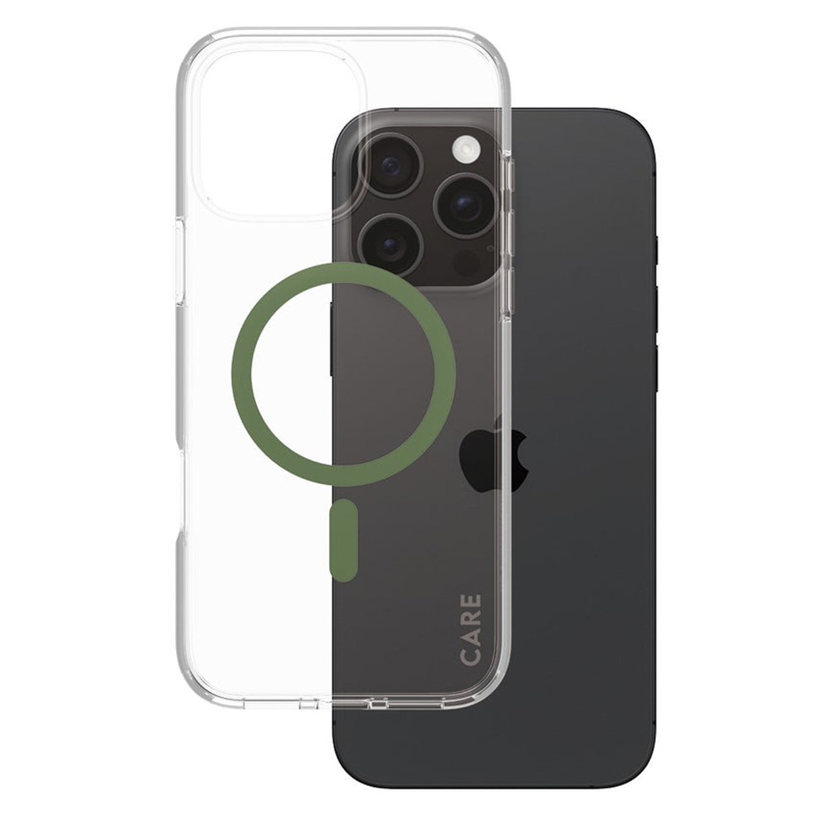CARE by PanzerGlass Urban Combat Case MagSafe Apple iPhone 16 Pro Max - Transparant / Groen