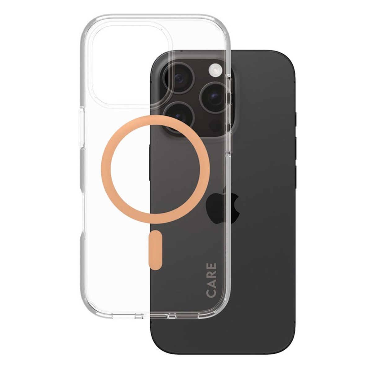 CARE by PanzerGlass Urban Combat Case MagSafe Apple iPhone 16 Pro - Transparant / Peach