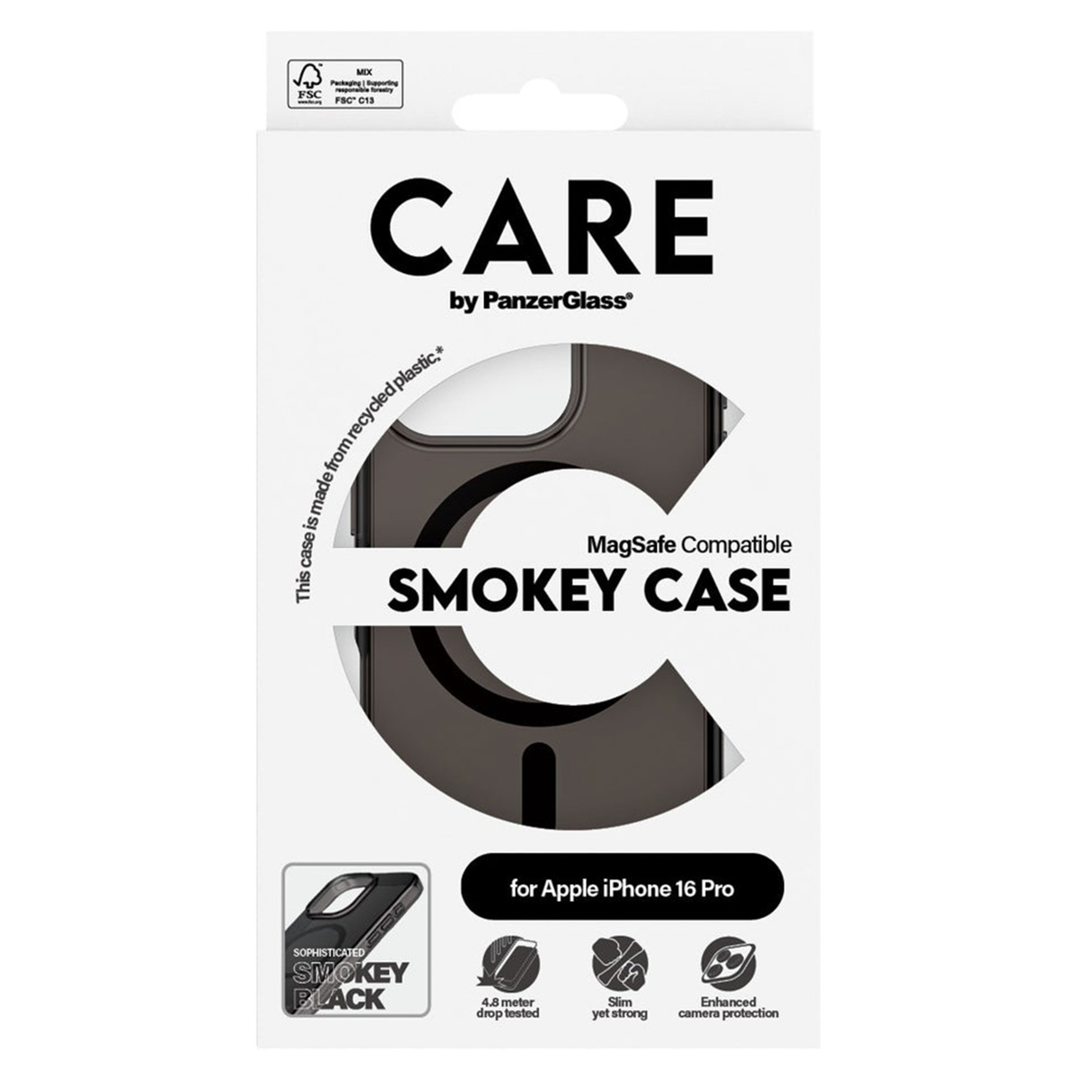 CARE by PanzerGlass Smokey Urban Combat Case MagSafe Apple iPhone 16 Pro - Zwart