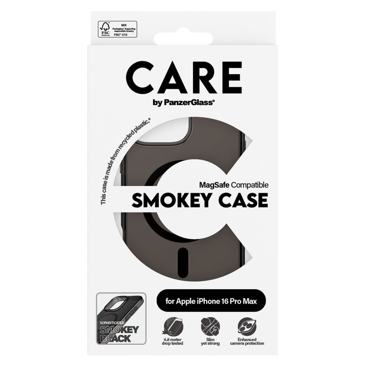CARE by PanzerGlass Smokey Urban Combat Case MagSafe Apple iPhone 16 Pro Max - Zwart