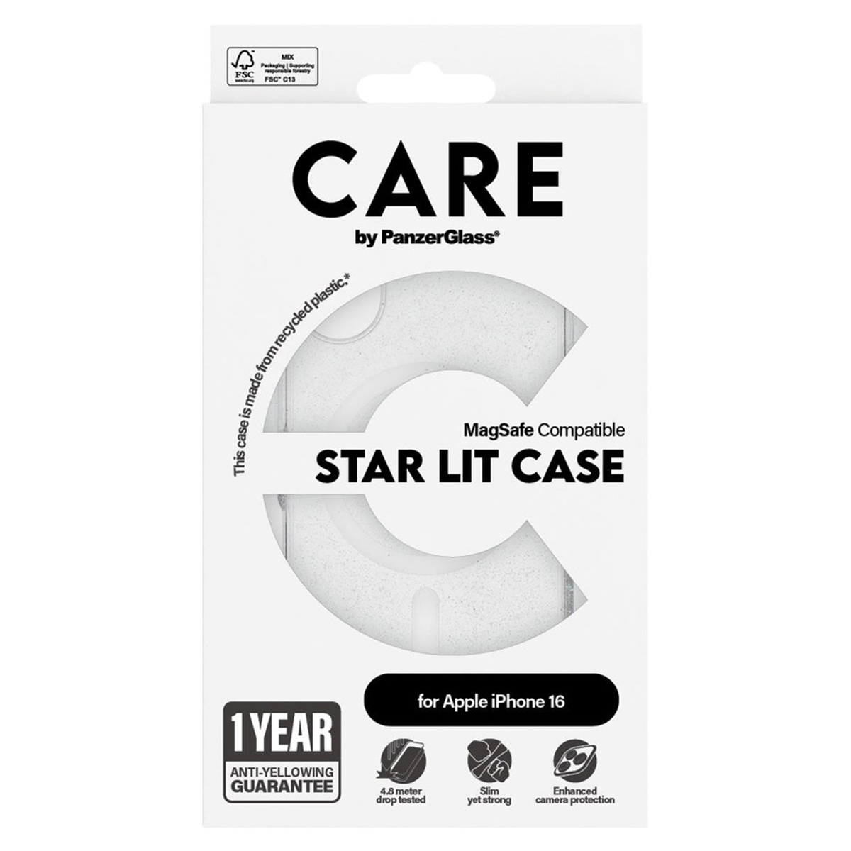 CARE by PanzerGlass Star Lit Case MagSafe Apple iPhone 16 - Wit