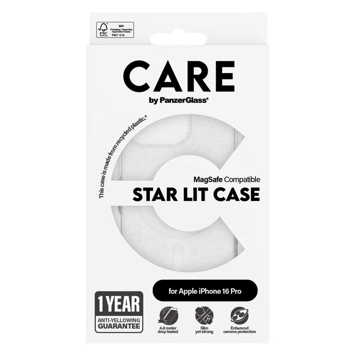 CARE by PanzerGlass Star Lit Case MagSafe Apple iPhone 16 Pro - Wit