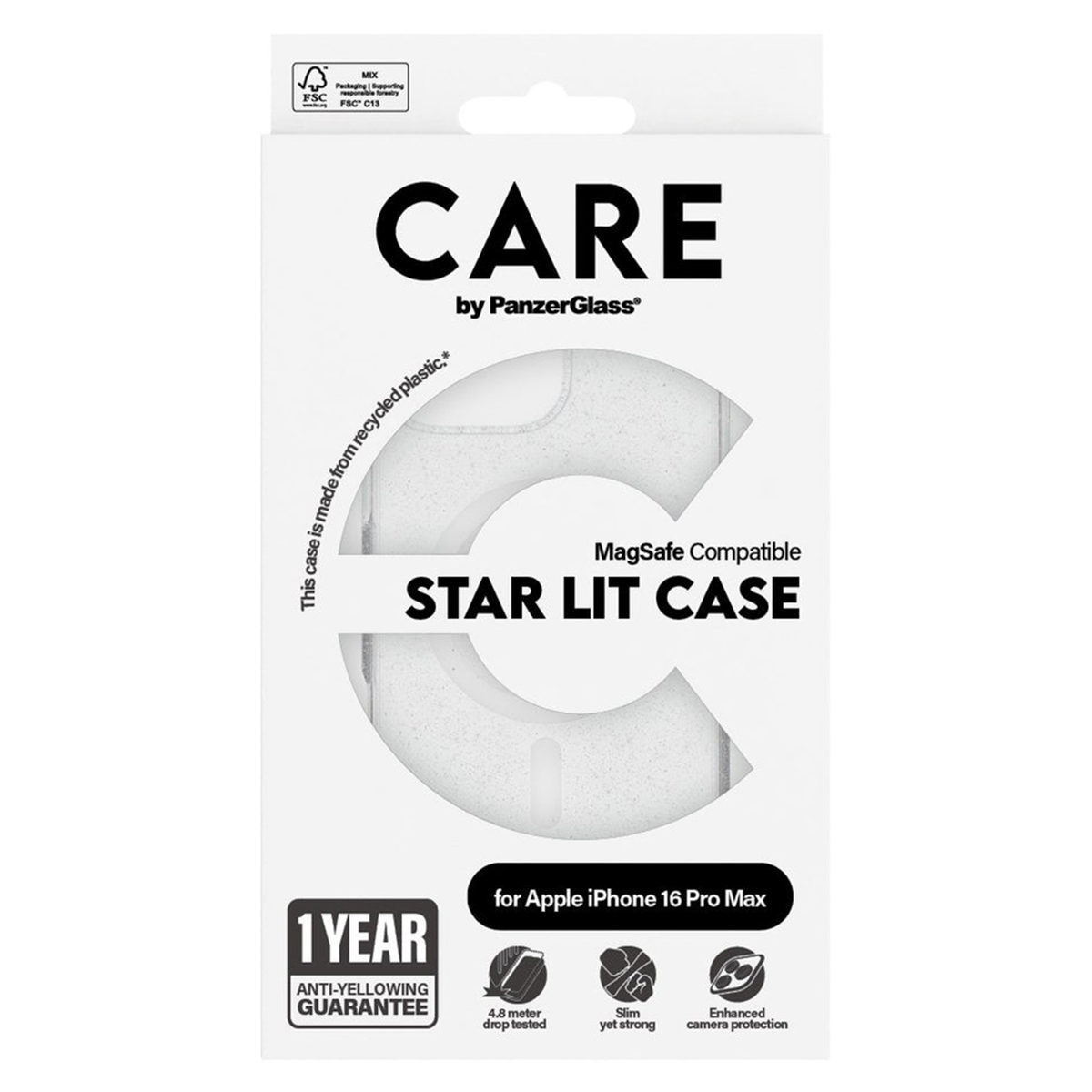CARE by PanzerGlass Star Lit Case MagSafe Apple iPhone 16 Pro Max - Wit