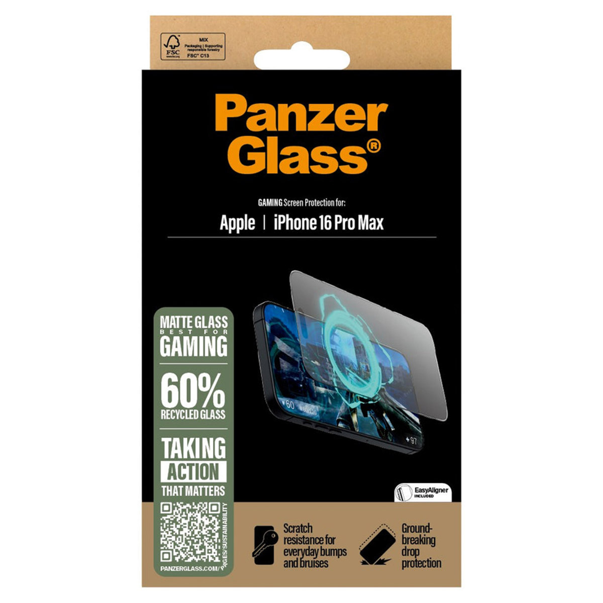 PanzerGlass EyeScreenprotector Ultra Wide Fit met applicator Apple iPhone 16 Pro Max