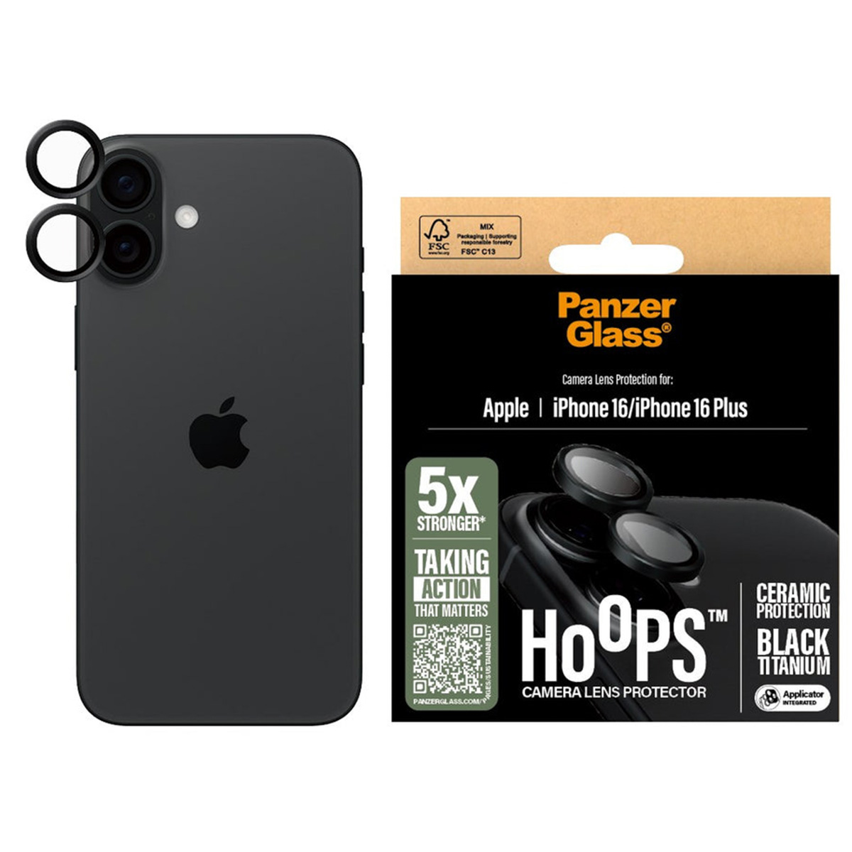 PanzerGlass Hoops Ceramic Lens Protector Apple iPhone 16 / 16 Plus