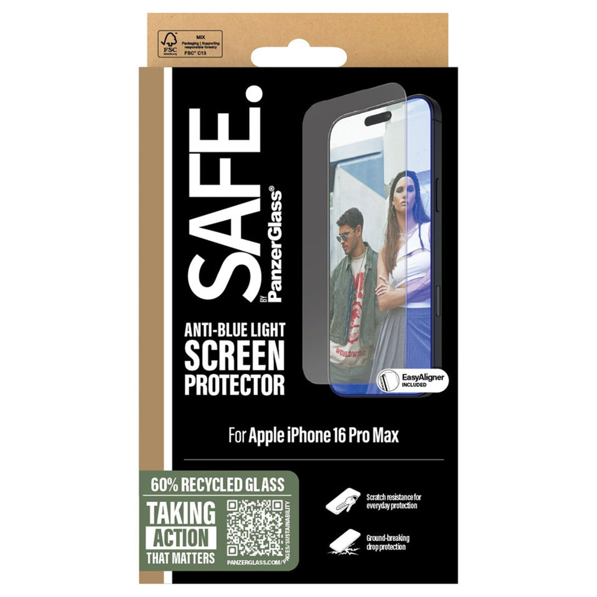 SAFE by PanzerGlass EyeScreenprotector Ultra Wide Fit met applicator Apple iPhone 16 Pro Max
