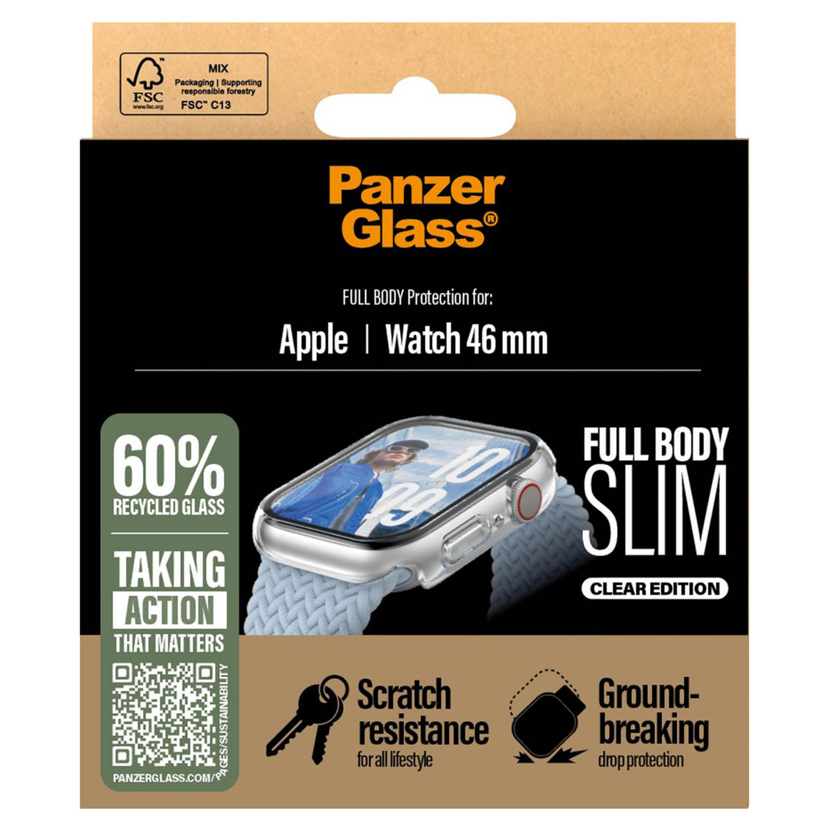 PanzerGlass Full Body Case Slim Apple Watch Series 10 - 46 mm - Transparent