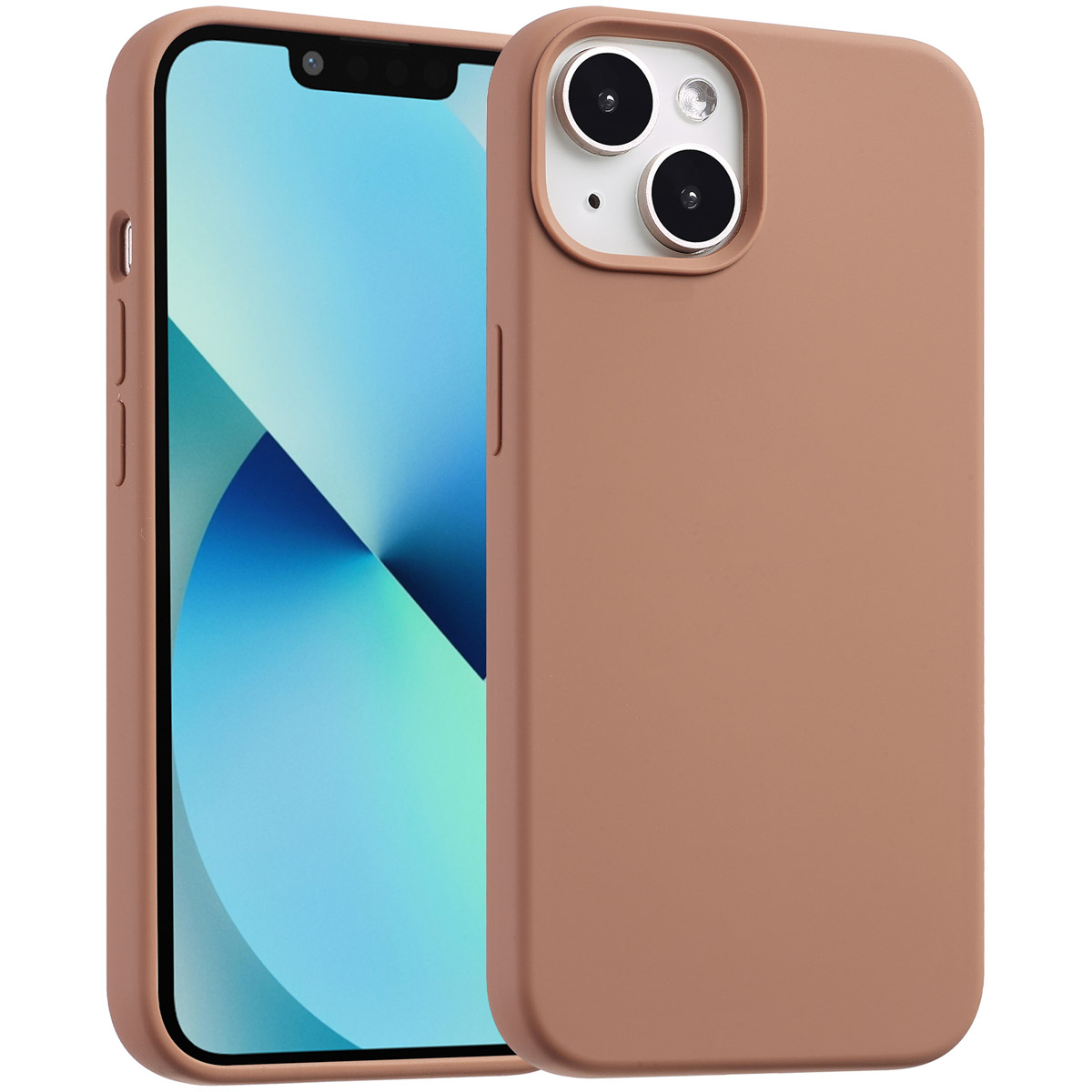 Accezz Liquid Silicone Backcover met MagSafe Apple iPhone 13 - Light Brown