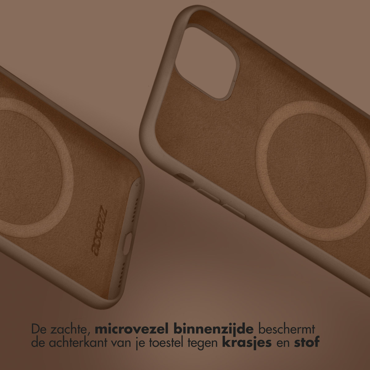 Accezz Liquid Silicone Backcover met MagSafe Apple iPhone 13 Mini - Light Brown