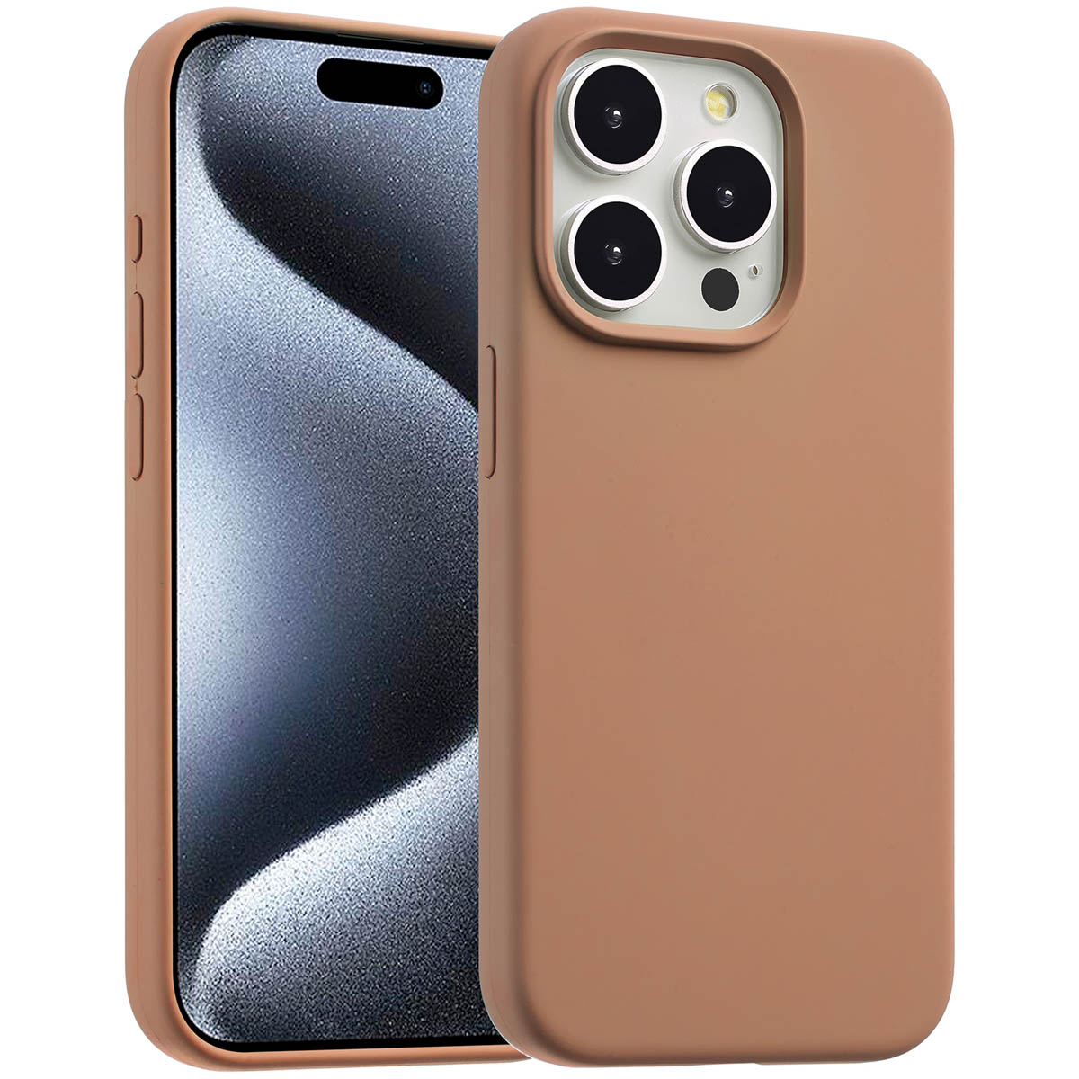 Accezz Liquid Silicone Backcover met MagSafe Apple iPhone 15 Pro - Light Brown