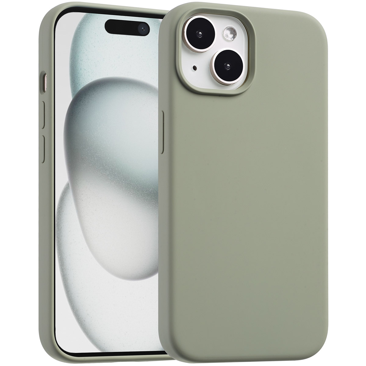 Accezz Liquid Silicone Backcover met MagSafe Apple iPhone 15 - Cooper Green