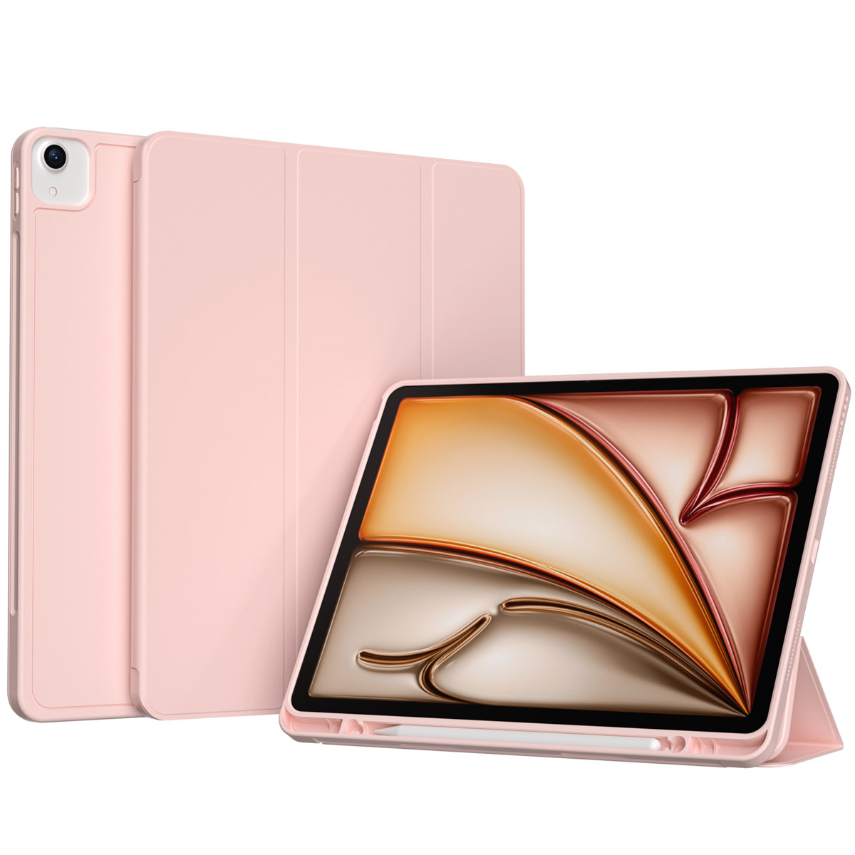 Accezz Smart Silicone Bookcase Apple iPad Air 13 inch (2025) M3 / (2024) M2 - Roze