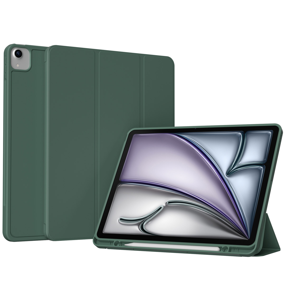 Accezz Smart Silicone Bookcase Apple iPad Air 13 inch (2025) M3 / (2024) M2 - Donkergroen
