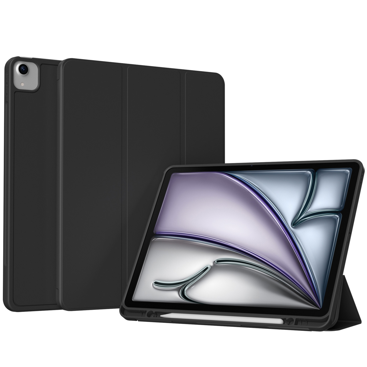 Accezz Smart Silicone Bookcase Apple iPad Air 13 inch (2025) M3 / (2024) M2 - Zwart