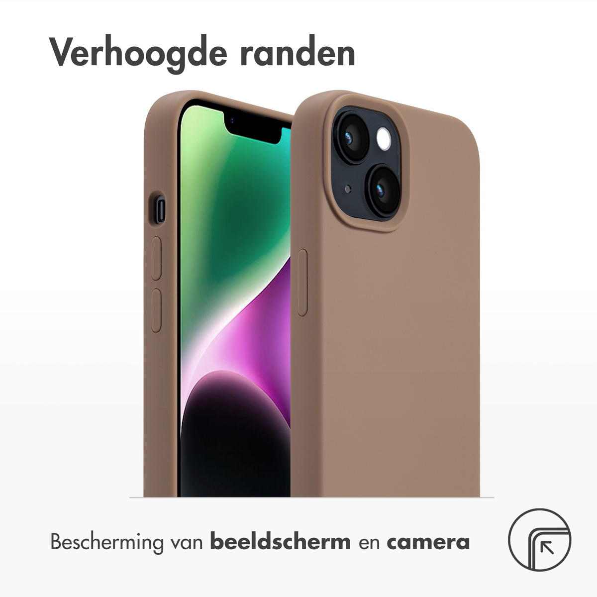 Accezz Liquid Silicone Backcover met MagSafe Apple iPhone 14 - Lichtbruin