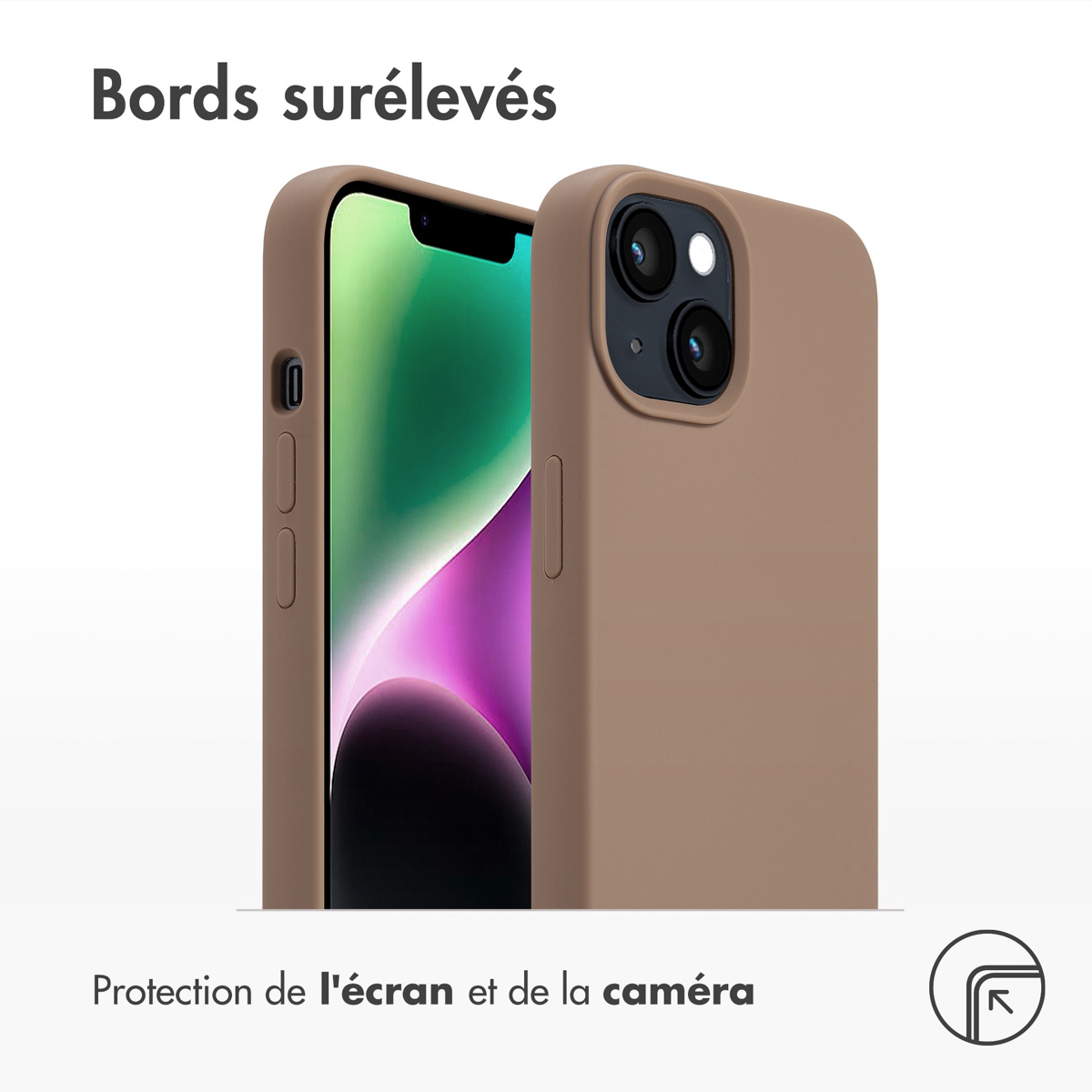 Accezz Liquid Silicone Backcover met MagSafe Apple iPhone 14 - Lichtbruin