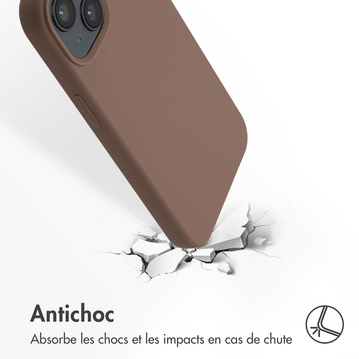 Accezz Liquid Silicone Backcover met MagSafe Apple iPhone 14 - Lichtbruin