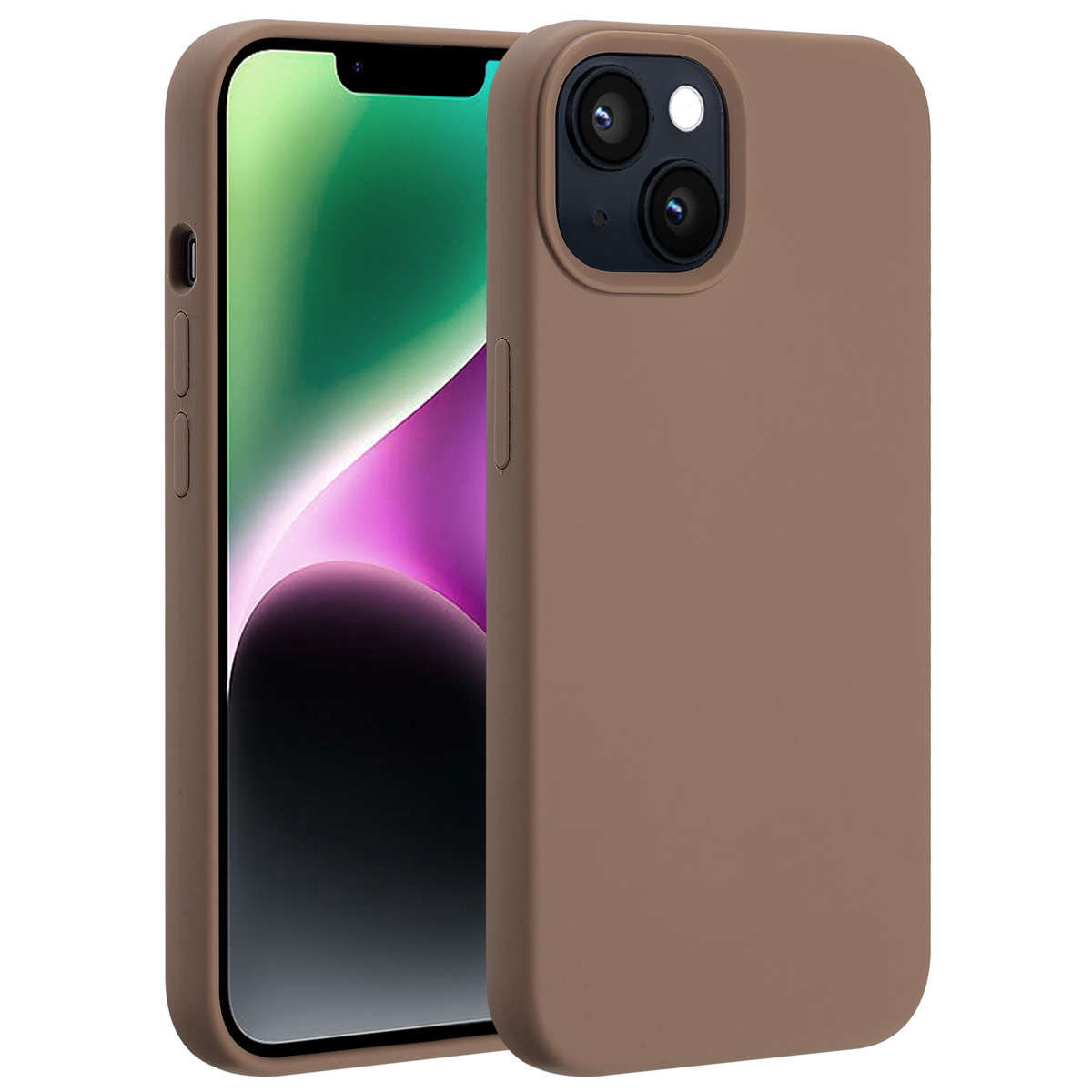 Accezz Liquid Silicone Backcover met MagSafe Apple iPhone 14 - Lichtbruin