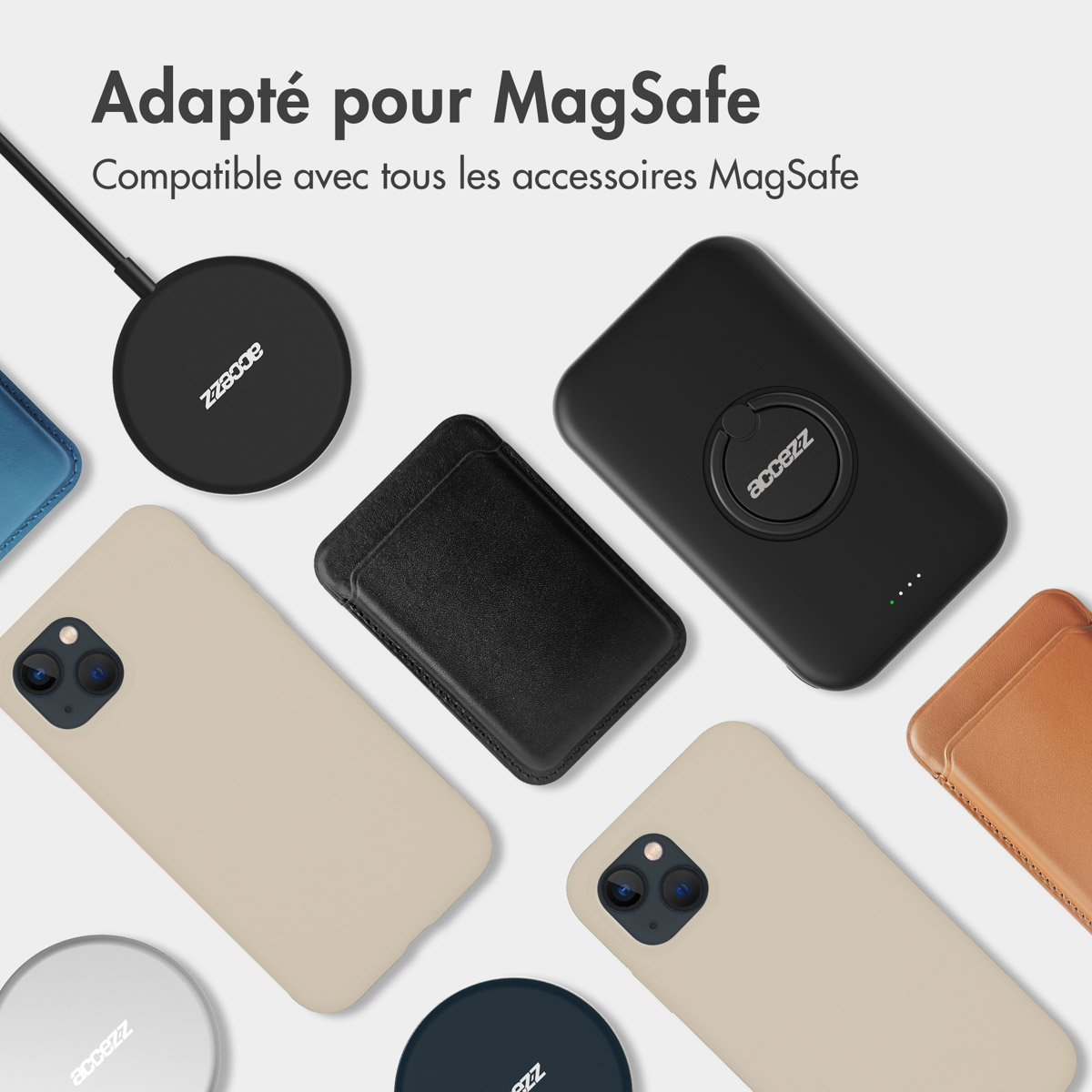 Accezz Liquid Silicone Backcover met MagSafe Apple iPhone 16e - Stone