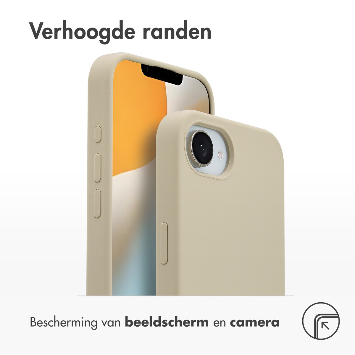 Accezz Liquid Silicone Backcover met MagSafe Apple iPhone 16e - Stone