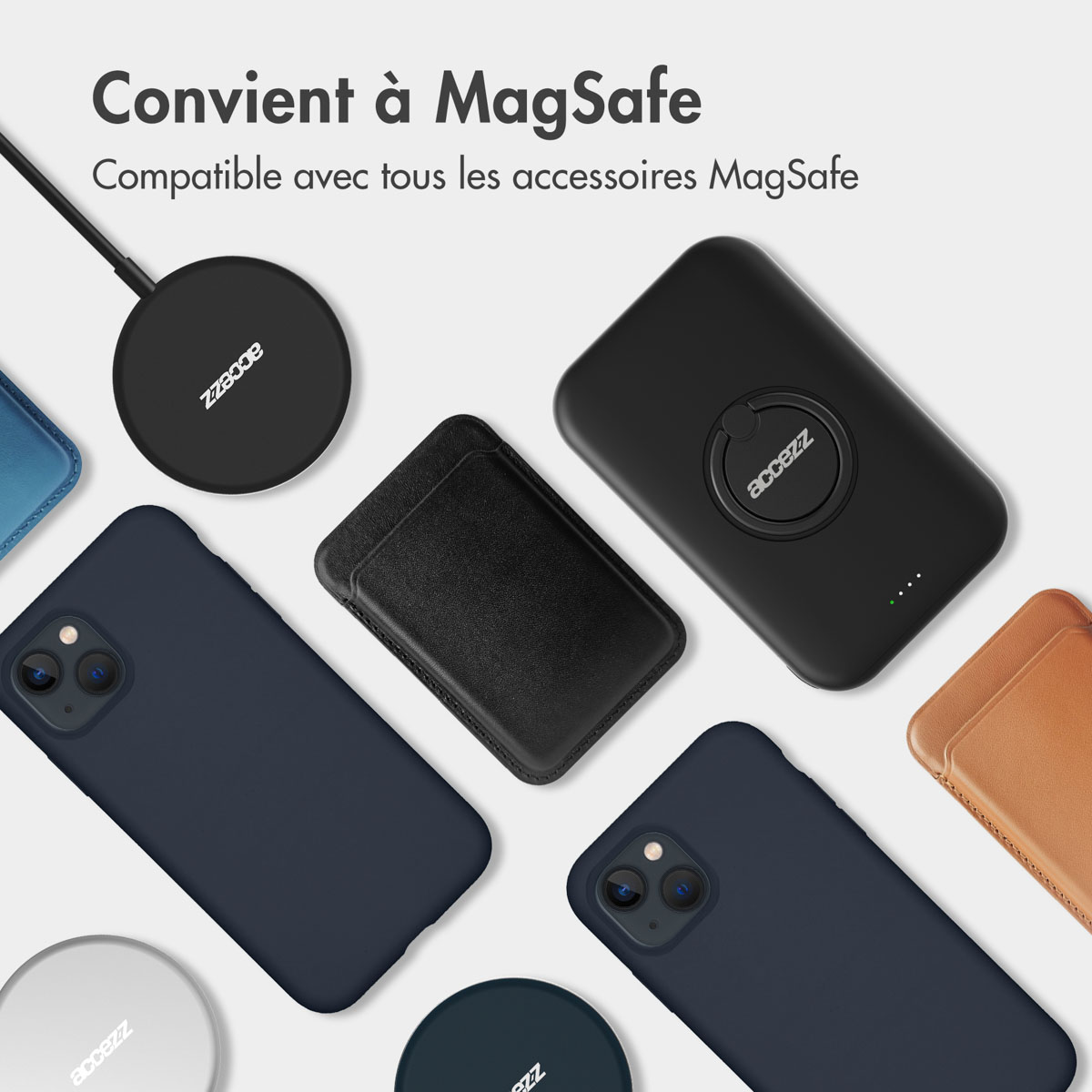 Accezz Liquid Silicone Backcover met MagSafe Apple iPhone 16e - Donkerblauw