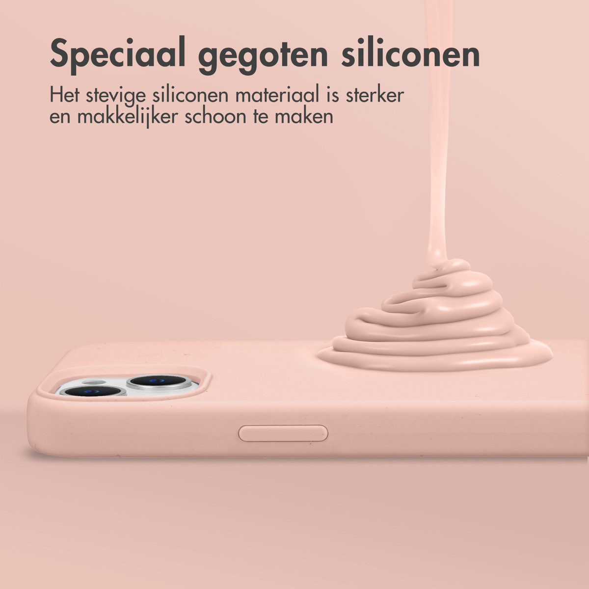 Accezz Liquid Silicone Backcover met MagSafe Apple iPhone 16e - Roze