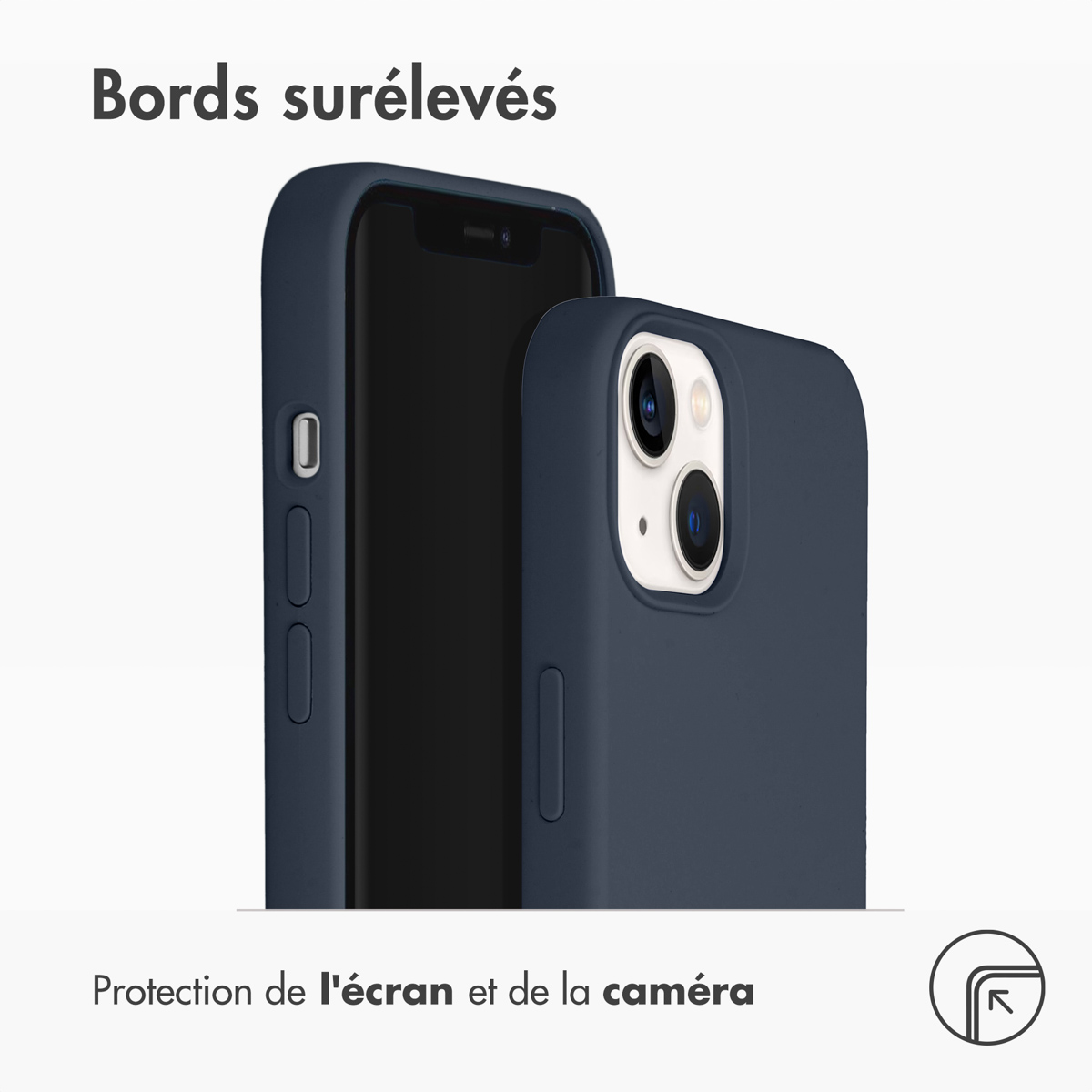 Accezz Liquid Silicone Backcover met MagSafe Apple iPhone 13 - Donkerblauw