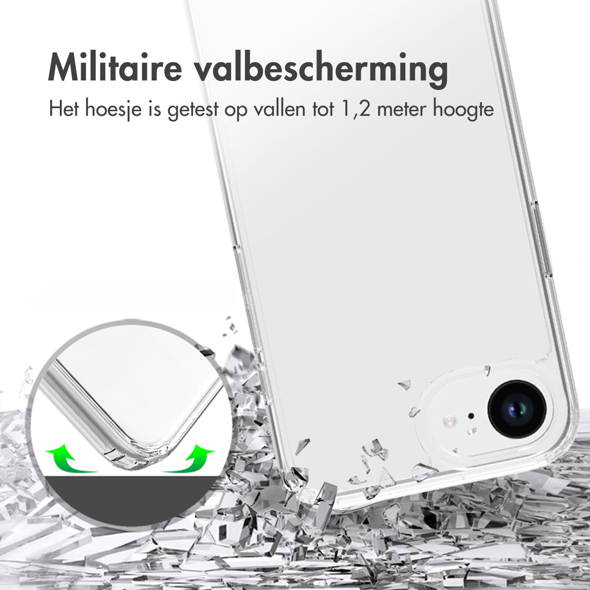 Accezz Xtreme Impact Backcover Apple iPhone 16e - Transparant