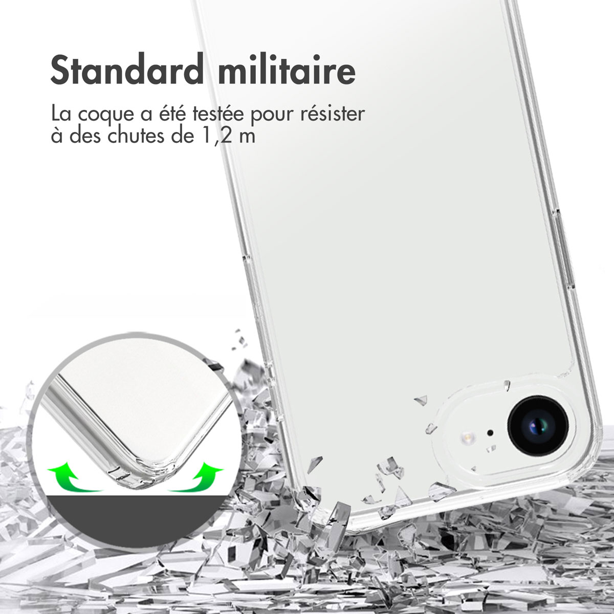 Accezz Xtreme Impact Backcover Apple iPhone 16e - Transparant
