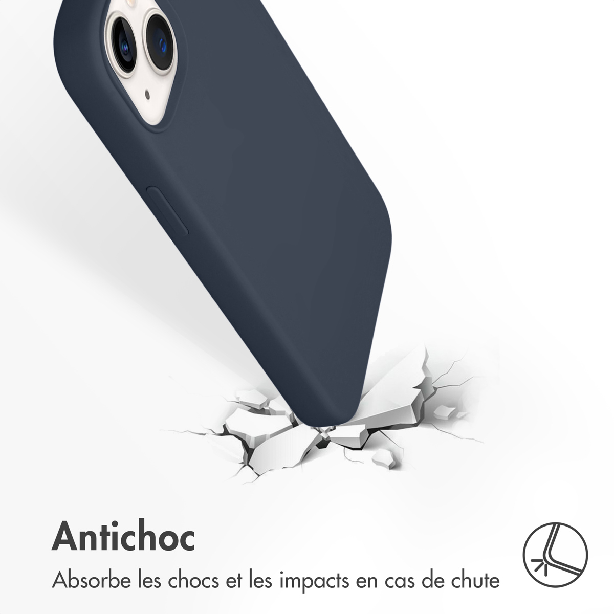 Accezz Liquid Silicone Backcover met MagSafe Apple iPhone 13 - Donkerblauw