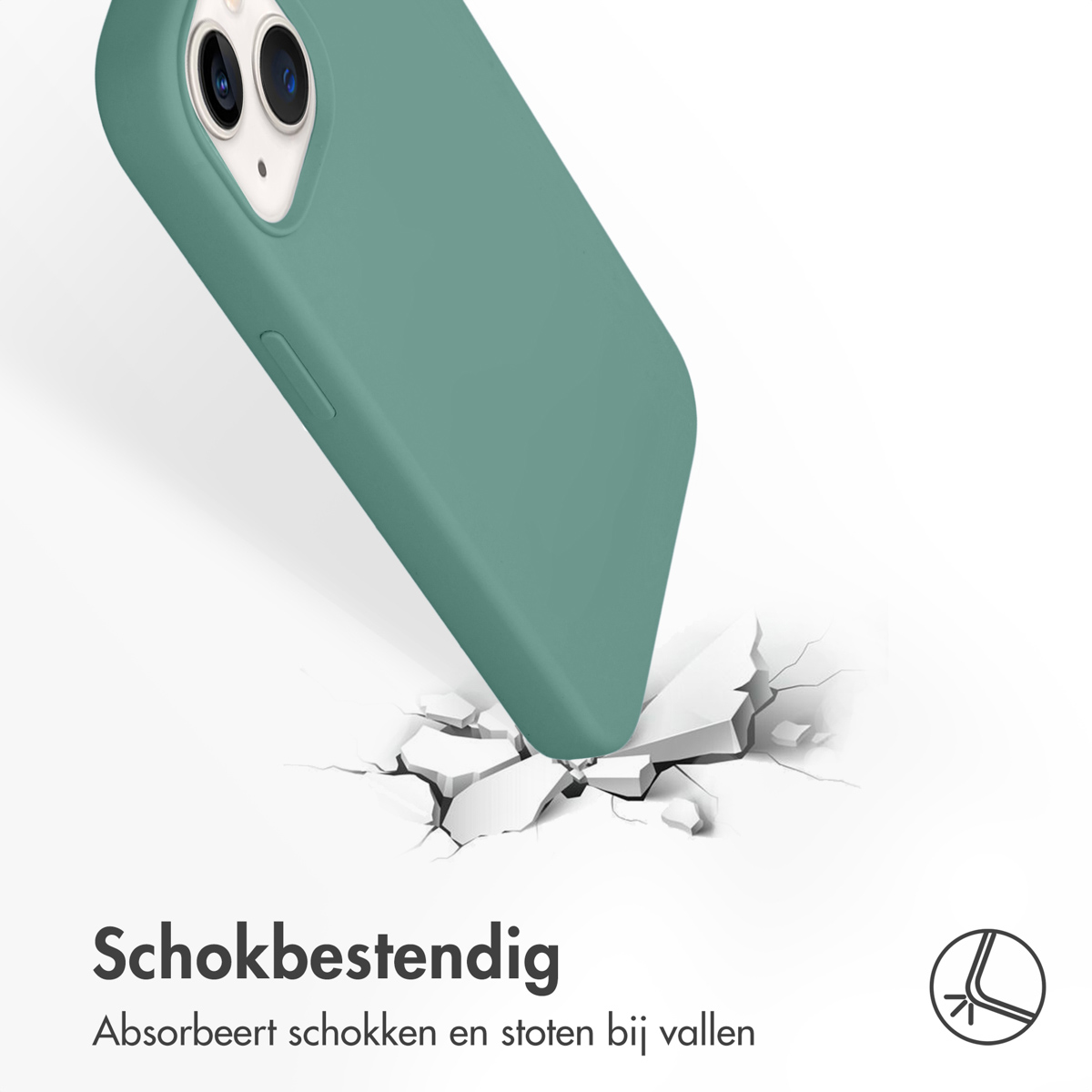Accezz Liquid Silicone Backcover met MagSafe Apple iPhone 13 - Donkergroen