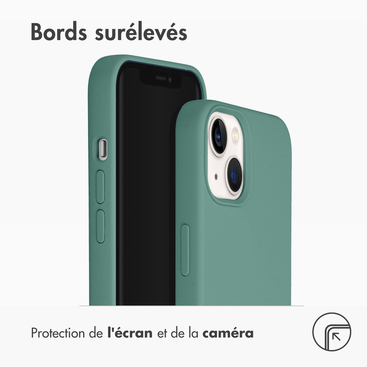 Accezz Liquid Silicone Backcover met MagSafe Apple iPhone 13 - Donkergroen