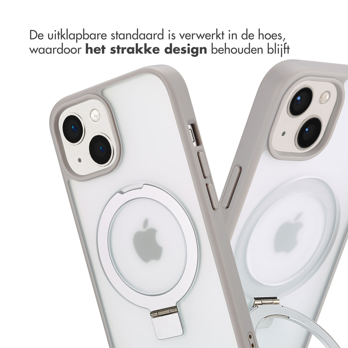 Accezz Ring Stand Backcover met MagSafe Apple iPhone 15 - Grey