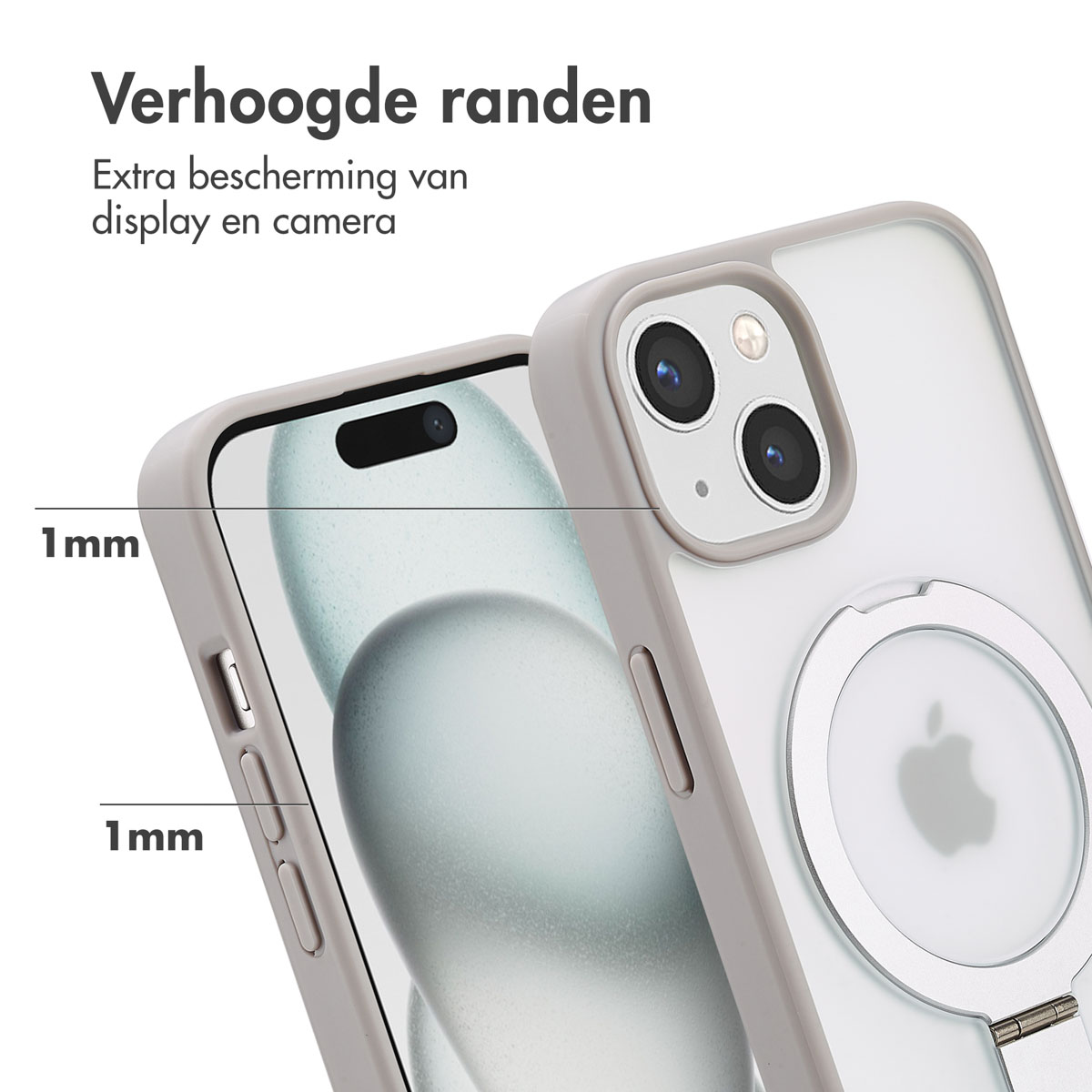 Accezz Ring Stand Backcover met MagSafe Apple iPhone 15 - Grey