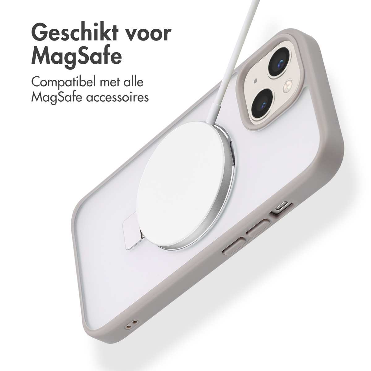 Accezz Ring Stand Backcover met MagSafe Apple iPhone 15 - Grey