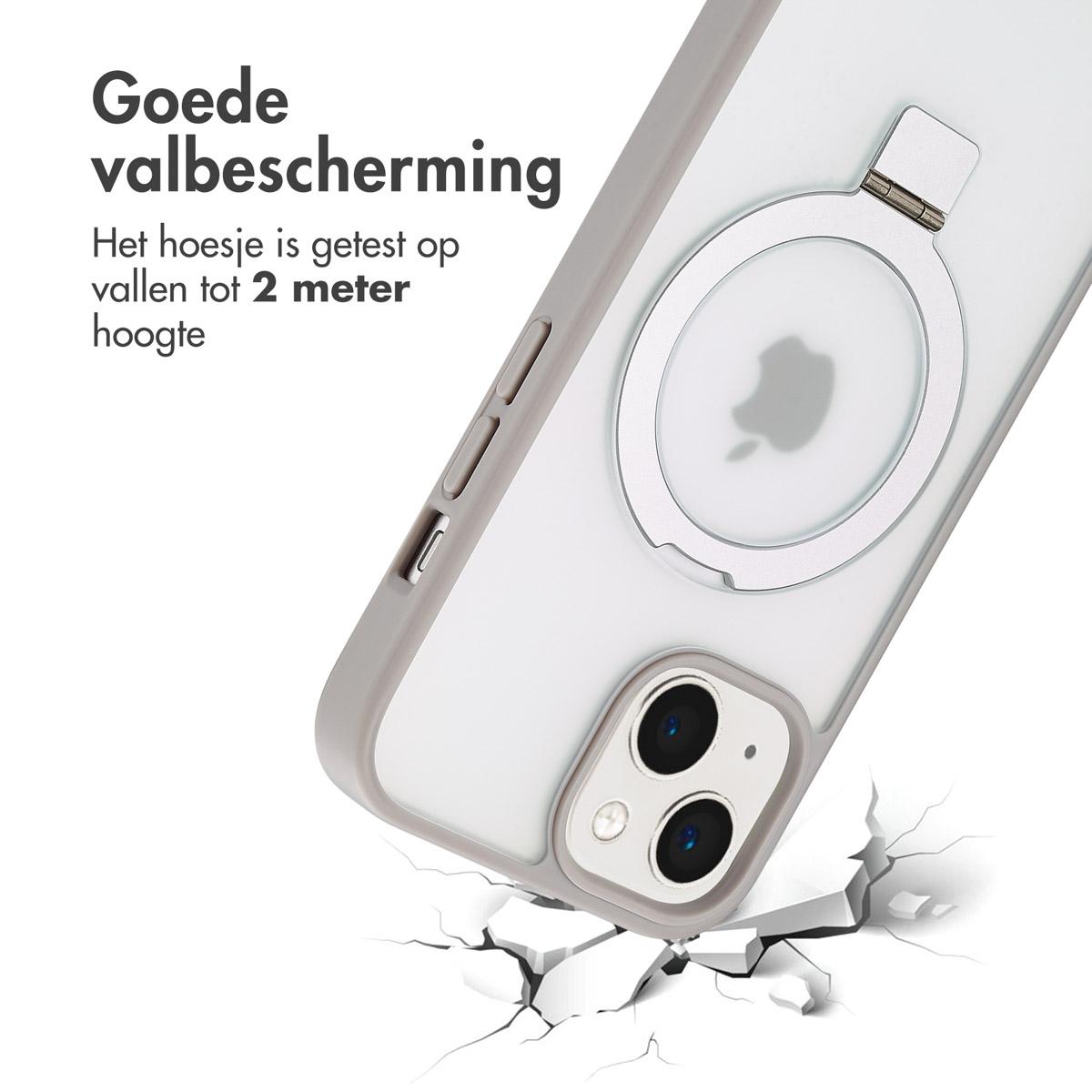 Accezz Ring Stand Backcover met MagSafe Apple iPhone 15 - Grey