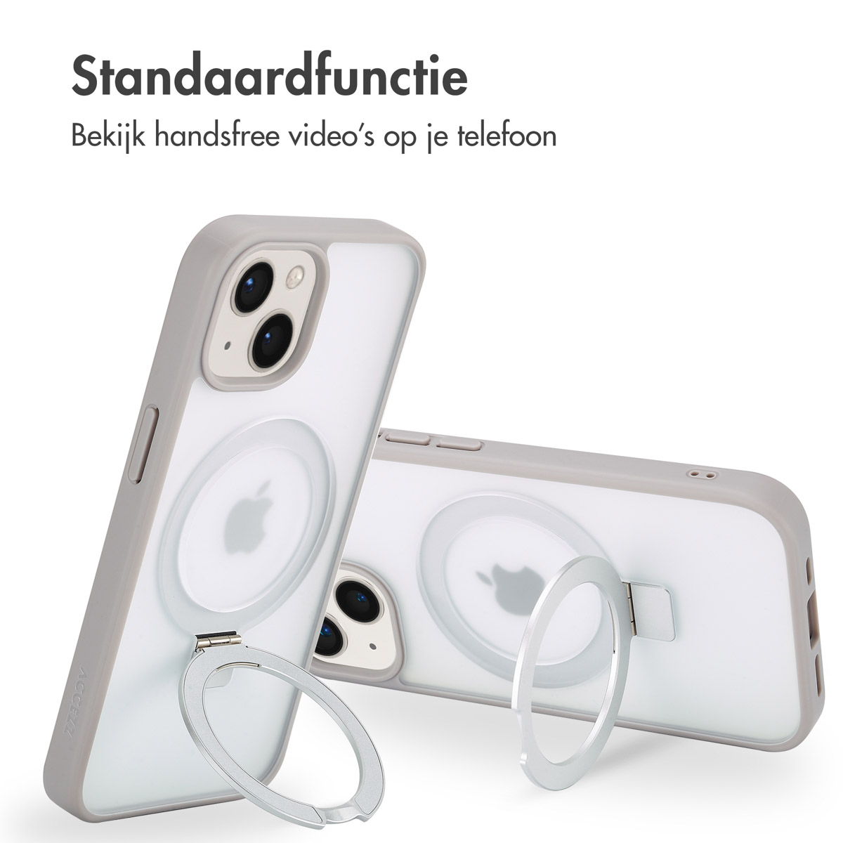 Accezz Ring Stand Backcover met MagSafe Apple iPhone 15 - Grey