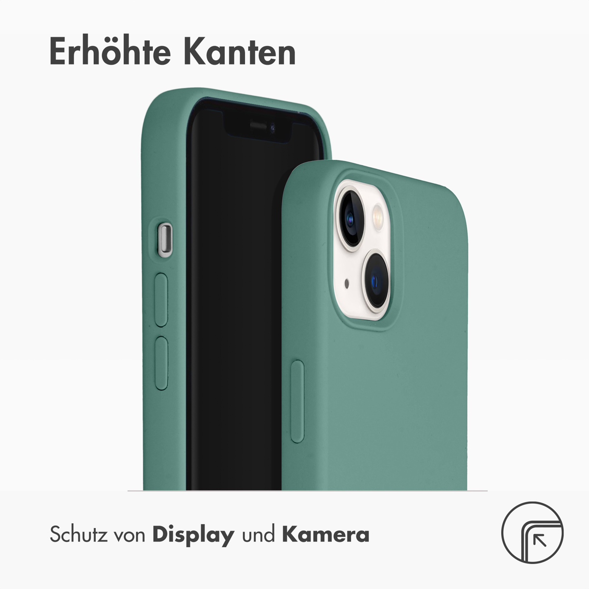 Accezz Liquid Silicone Backcover met MagSafe Apple iPhone 13 - Donkergroen