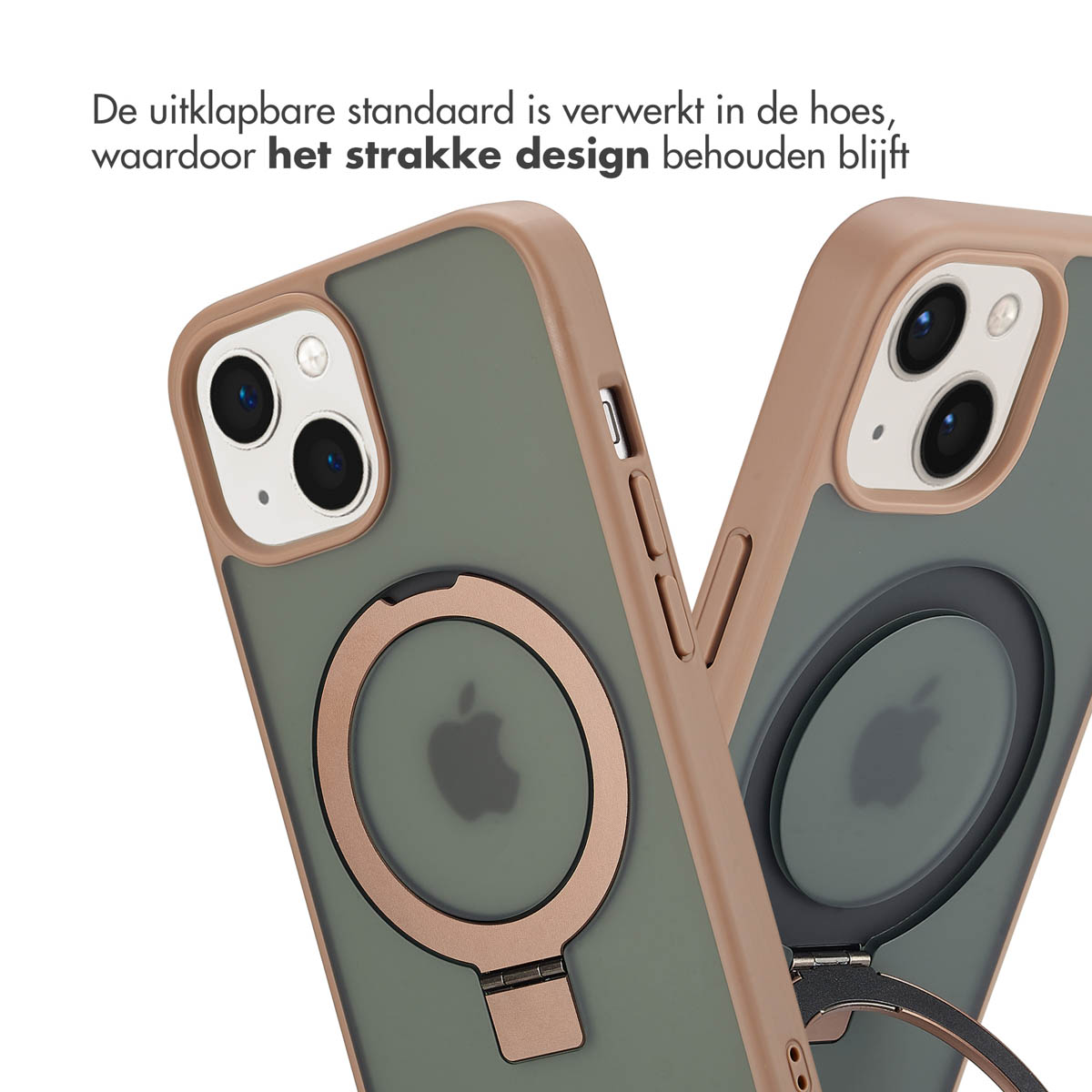 Accezz Ring Stand Backcover met MagSafe Apple iPhone 15 - Brown