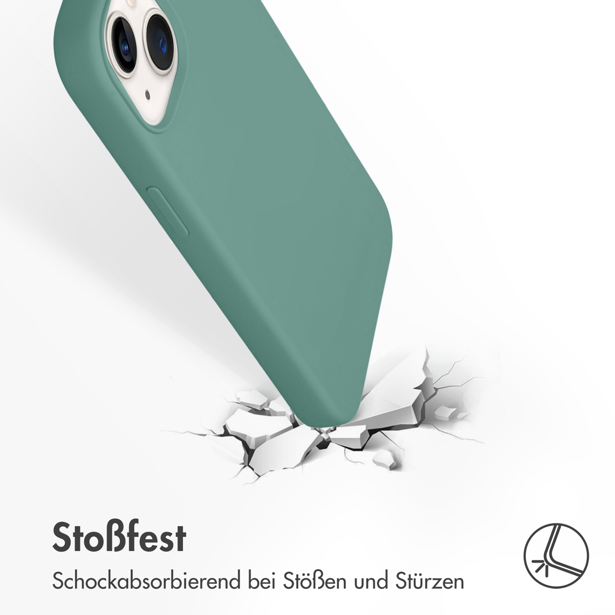 Accezz Liquid Silicone Backcover met MagSafe Apple iPhone 13 - Donkergroen