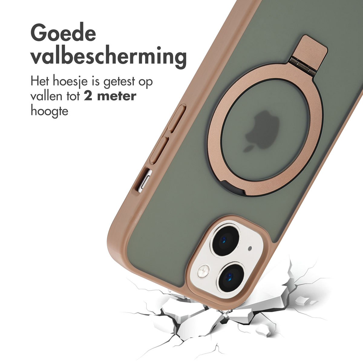 Accezz Ring Stand Backcover met MagSafe Apple iPhone 15 - Brown