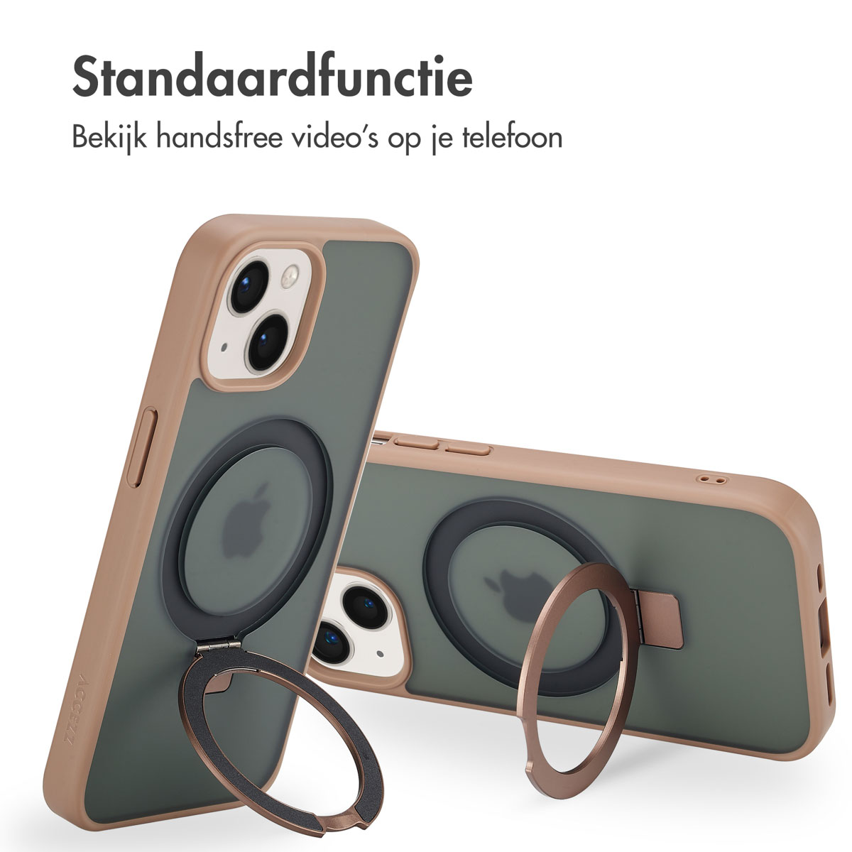 Accezz Ring Stand Backcover met MagSafe Apple iPhone 15 - Brown