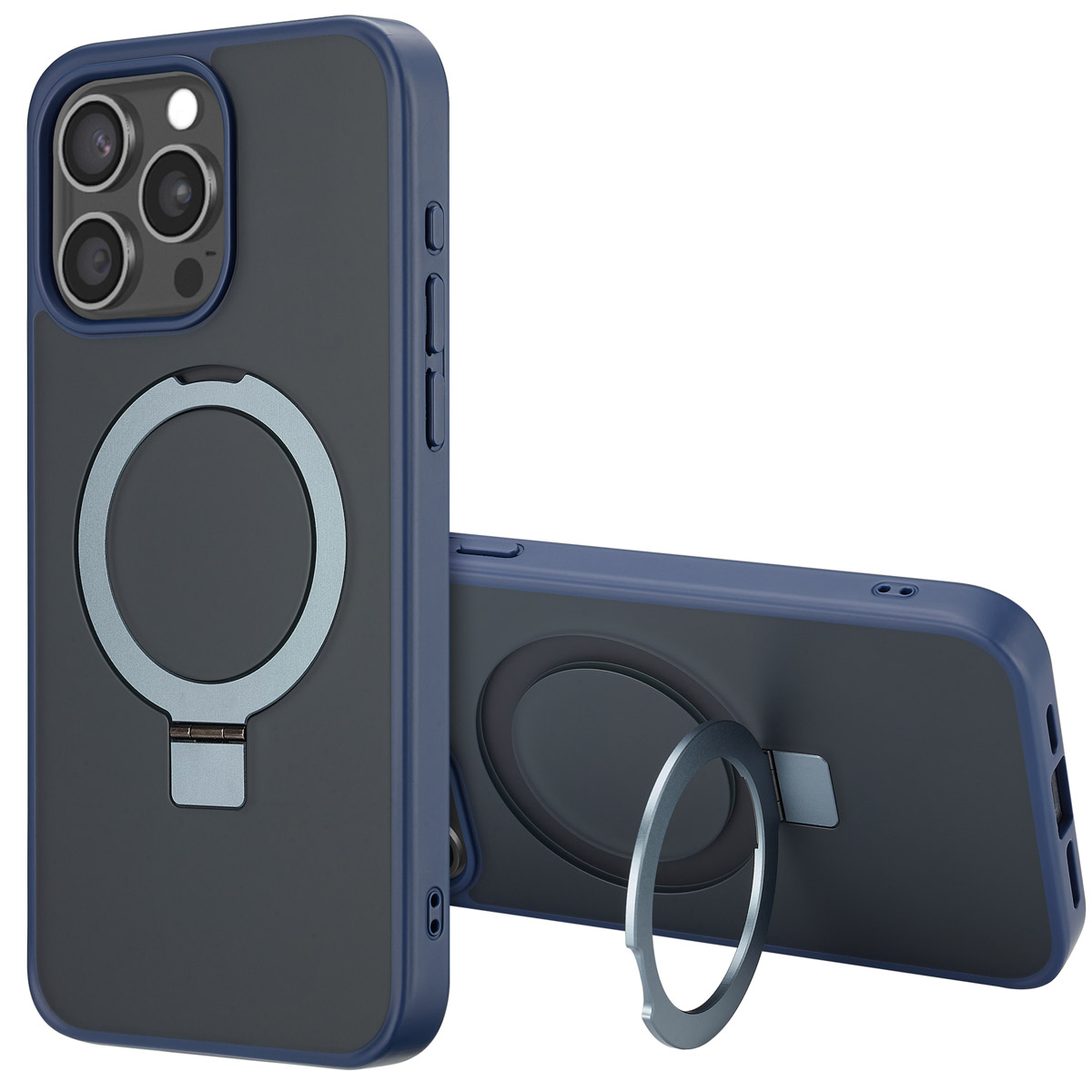 Accezz Ring Stand Backcover met MagSafe Apple iPhone 15 Pro Max - Blue